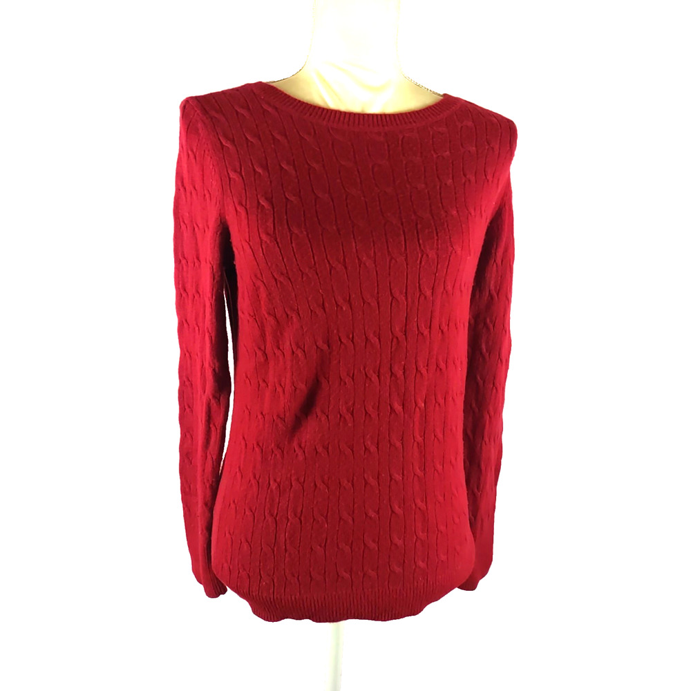 Talbot's Women's Red Sweater Cable Knit Size Medium